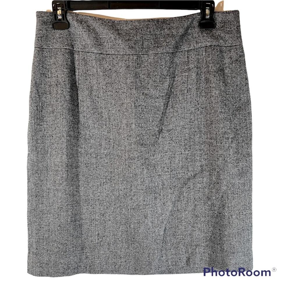 Banana Republic Pencil Skirt Sz 14 Gray Wool Blend Dark Academia Corpcore Madmen